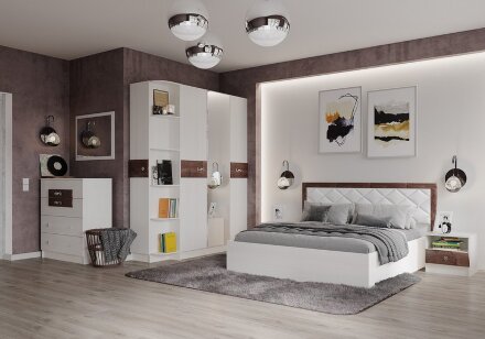 Шкаф торцевой Мадлен (ясень анкор светлый - дуб бомонд какао) 