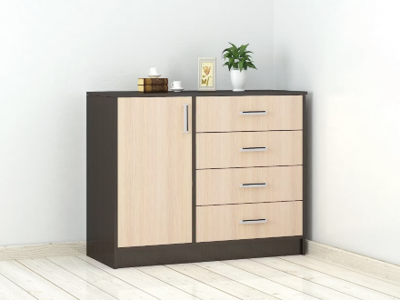Комод Катрин-6, Венге/Дуб молочный 