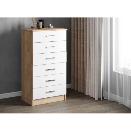 Комод Катрин-4, Дуб крафт золотой/Белый 