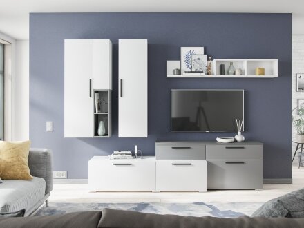 Шкаф-пенал настенный Альберо, графит 