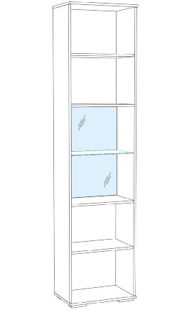 Пенал с витриной Ливорно ЛШ-5, орех донской 