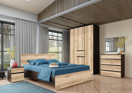 Тумба прикроватная Плейона, венге/дуб делано 